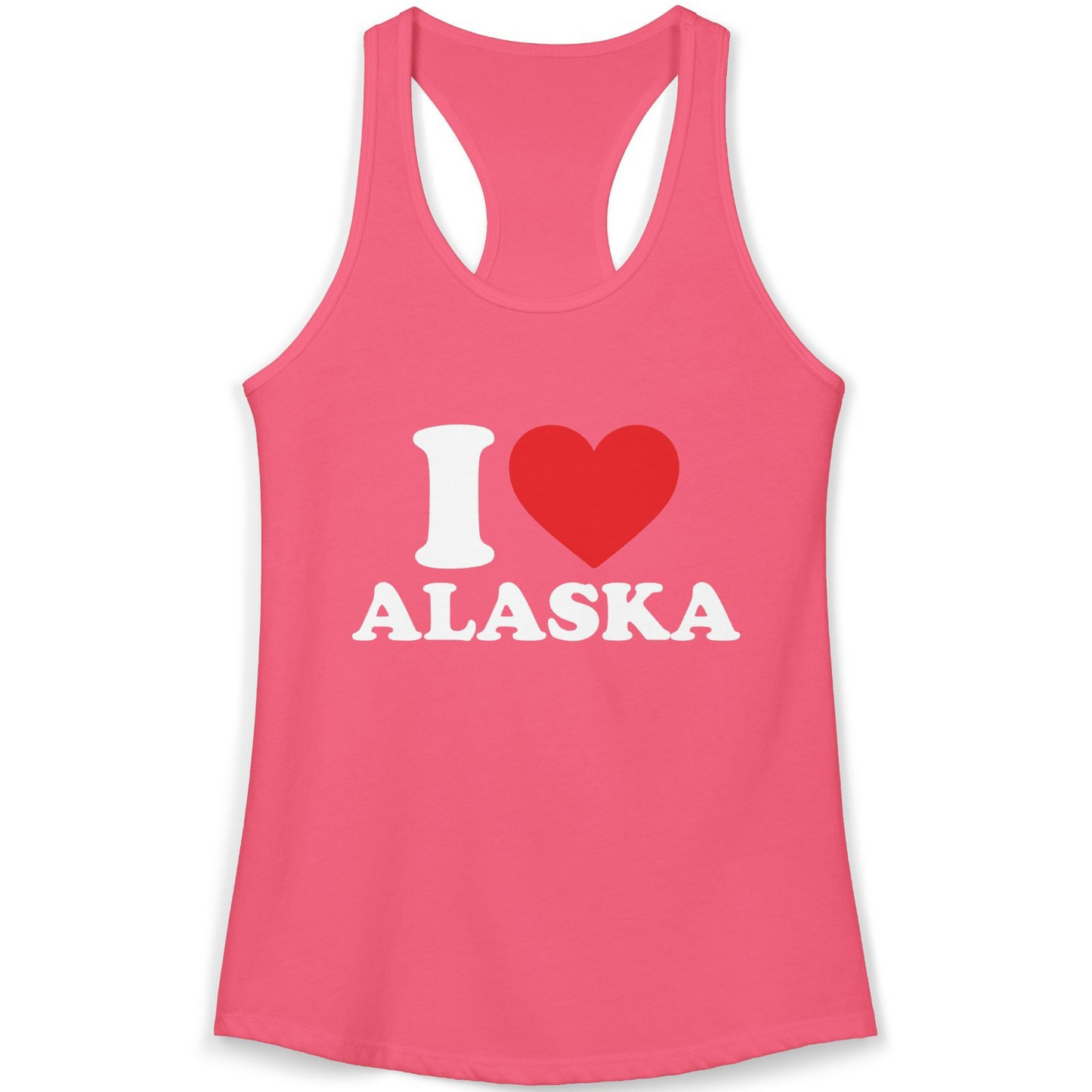 I Love Alaska Shirt Ladies Tank Top – Hot Pink – Alaska Cruise Shirts