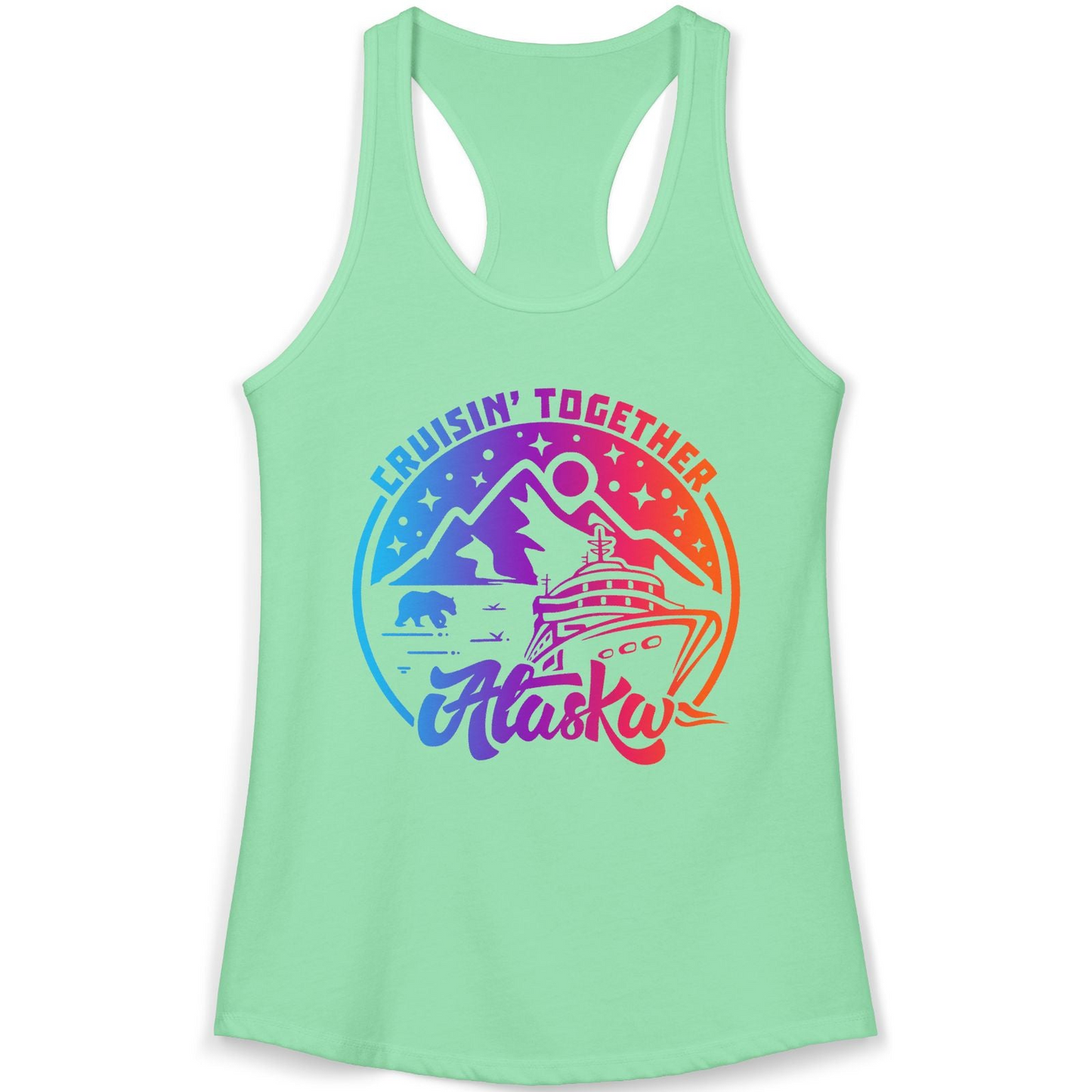 Alaska Cruise Shirt Ladies Tank Top – Solid Mint – Alaska Cruise Shirts