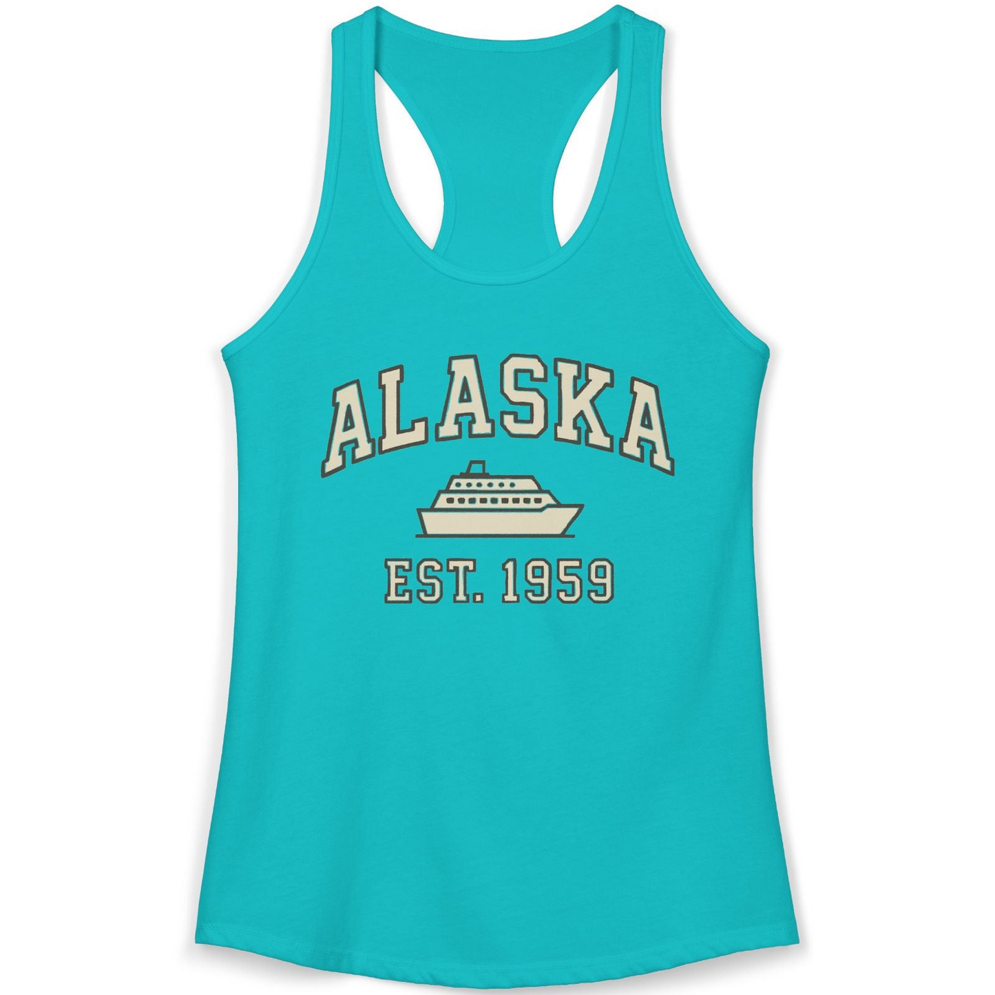 Alaska Cruise Shirt Ladies Tank Top – Tahiti Blue – Alaska Cruise Shirts