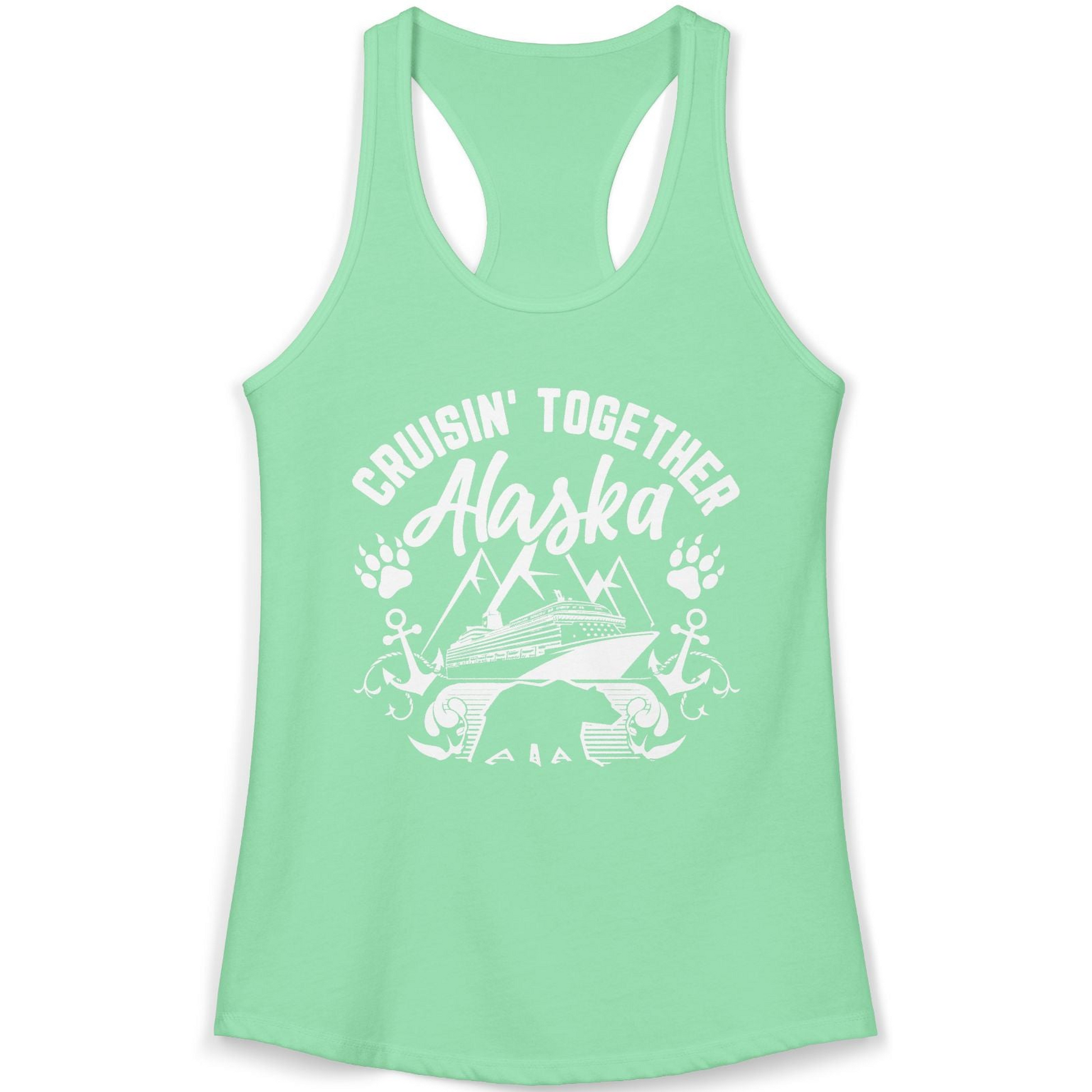 Alaska Cruise Adventure Shirt Ladies Tank Top – Solid Mint – Alaska Cruise Shirts