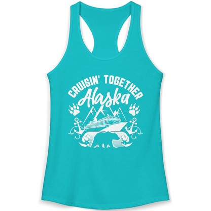 Alaska Cruise Adventure Shirt Ladies Tank Top – Tahiti Blue – Alaska Cruise Shirts