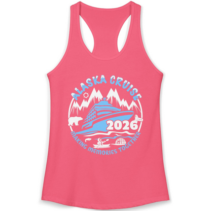 Alaska Cruise 2026 Shirt Ladies Tank Top – Hot Pink – Alaska Cruise Shirts