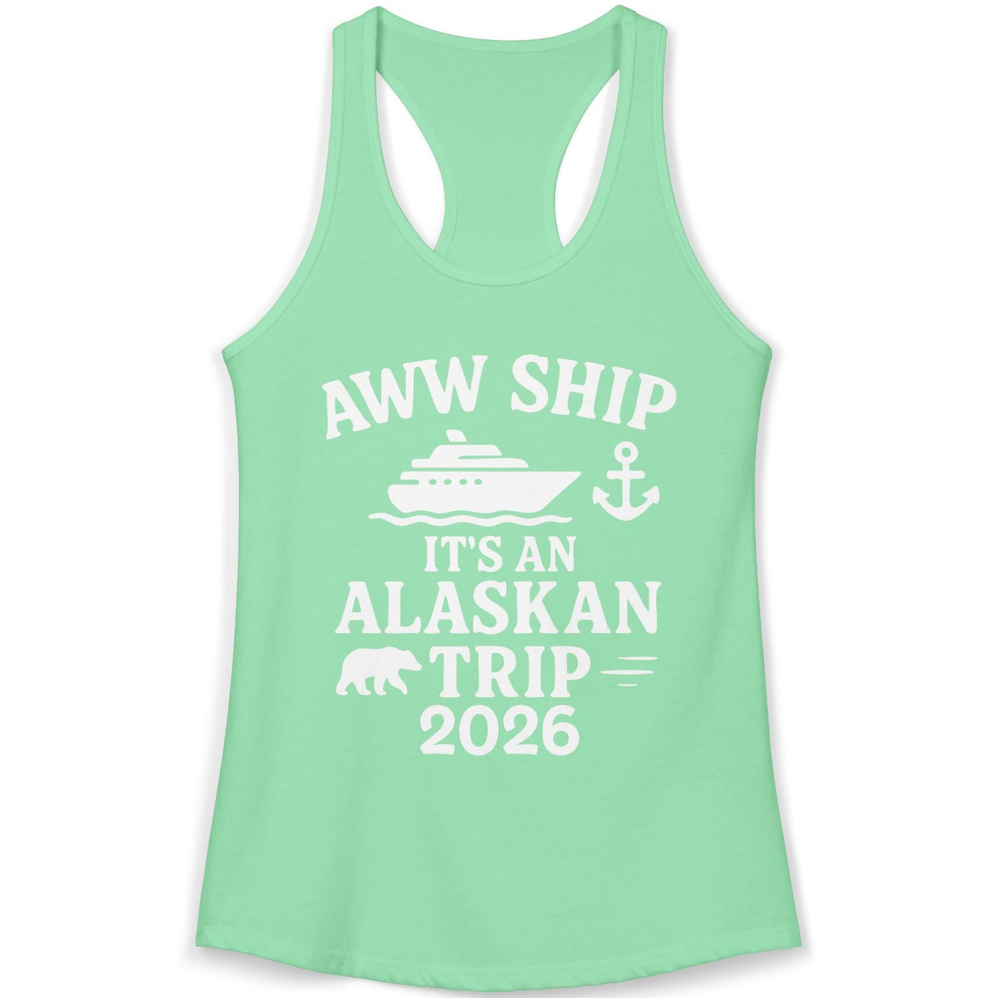 Alaska Cruise Shirt Ladies Tank Top – Solid Mint – Alaska Cruise Shirts