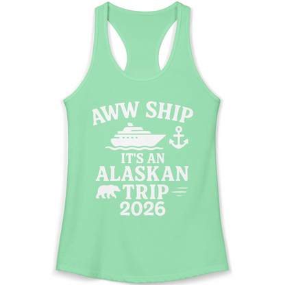 Alaska Cruise Shirt Ladies Tank Top – Solid Mint – Alaska Cruise Shirts