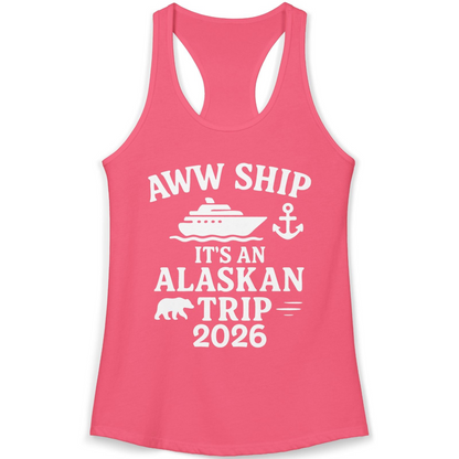 Alaska Cruise Shirt Ladies Tank Top – Hot Pink – Alaska Cruise Shirts