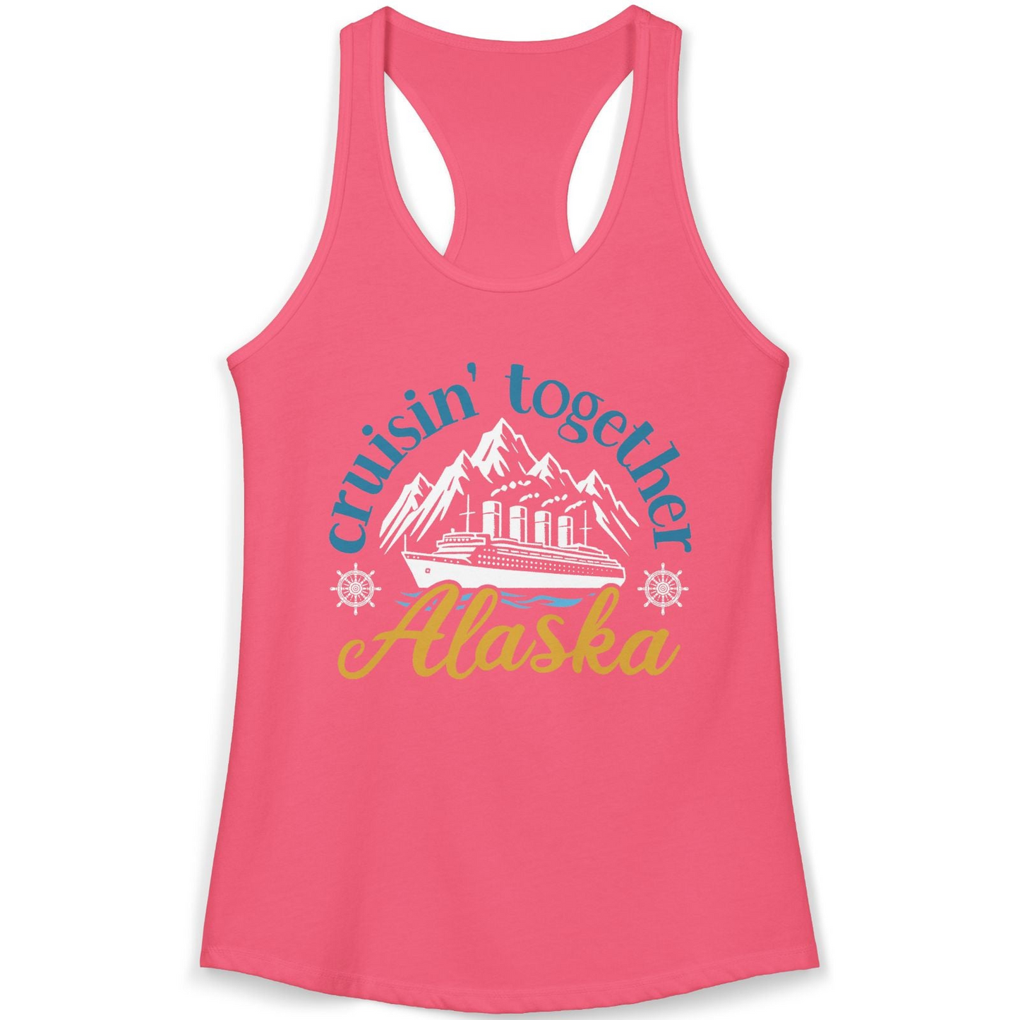 Alaska Cruise Adventure Shirt Ladies Tank Top – Hot Pink – Alaska Cruise Shirts