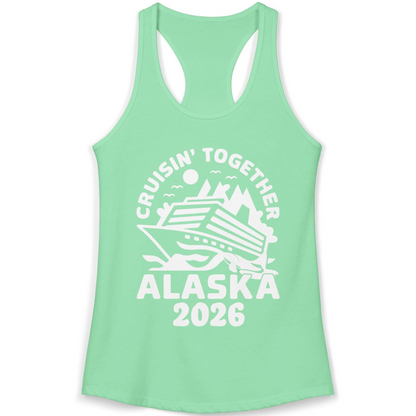 Cruisin Together Alaska Cruise Shirt Ladies Tank Top – Solid Mint – Alaska Cruise Shirts