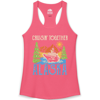 Alaska Cruise Adventure Nature Landscape Retro Family Shirt — Ladies Tank Ladies Tank Top – Hot Pink – Alaska Cruise Shirts