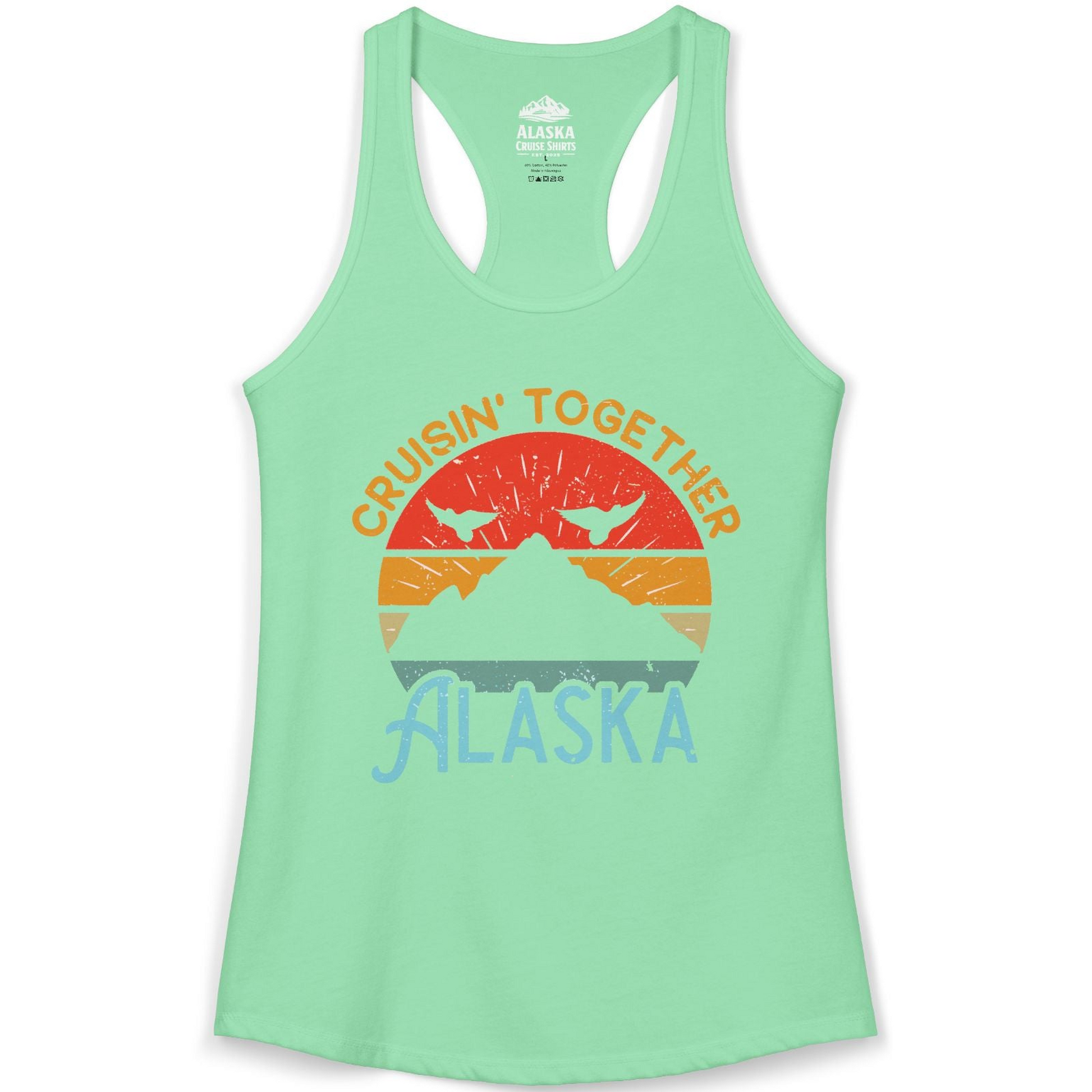 Retro Alaska Cruise Shirt Ladies Tank Top – Solid Mint – Alaska Cruise Shirts