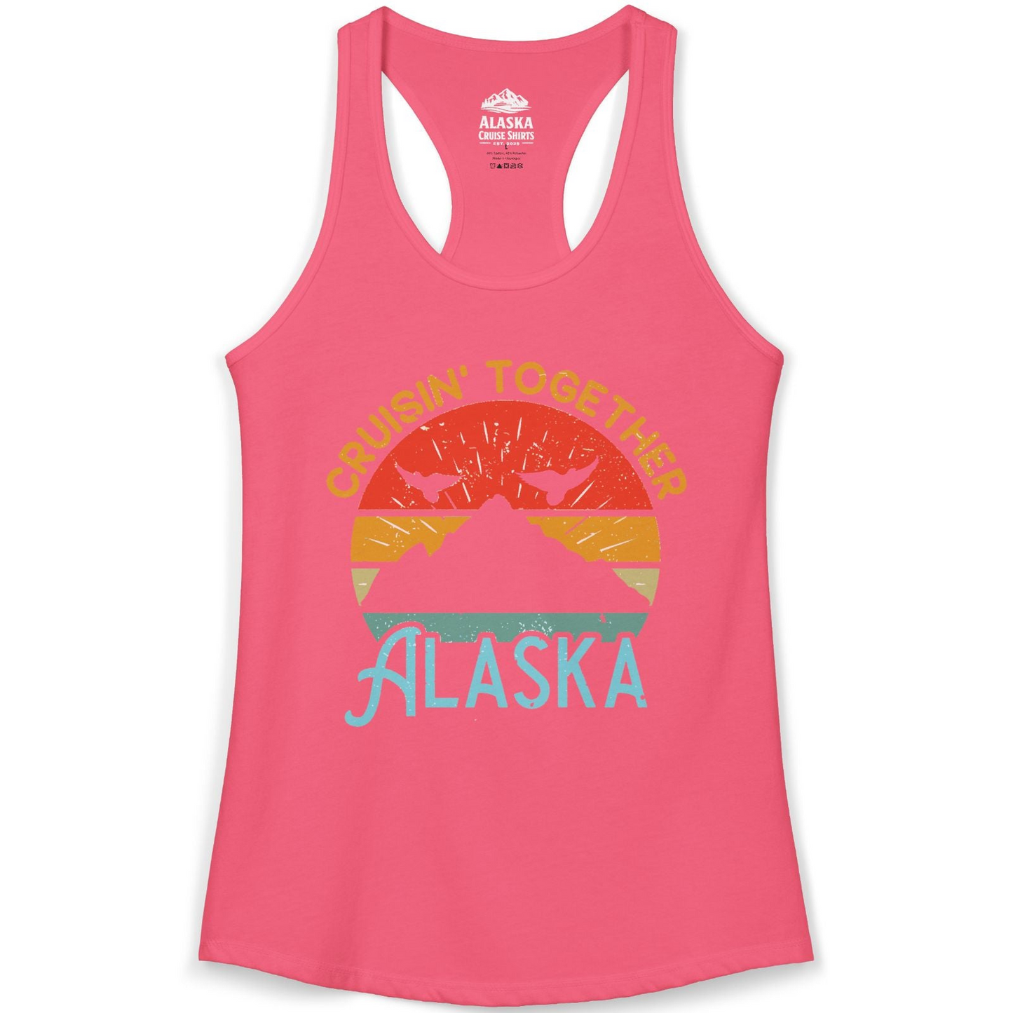 Retro Alaska Cruise Shirt Ladies Tank Top – Hot Pink – Alaska Cruise Shirts