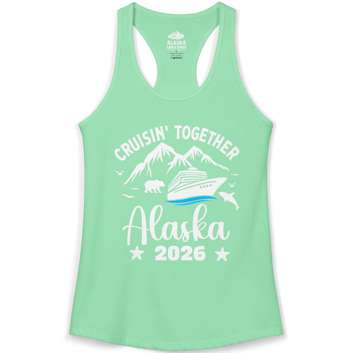 Alaska Cruise Adventure 2026 Shirt Ladies Tank Top – Solid Mint – Alaska Cruise Shirts