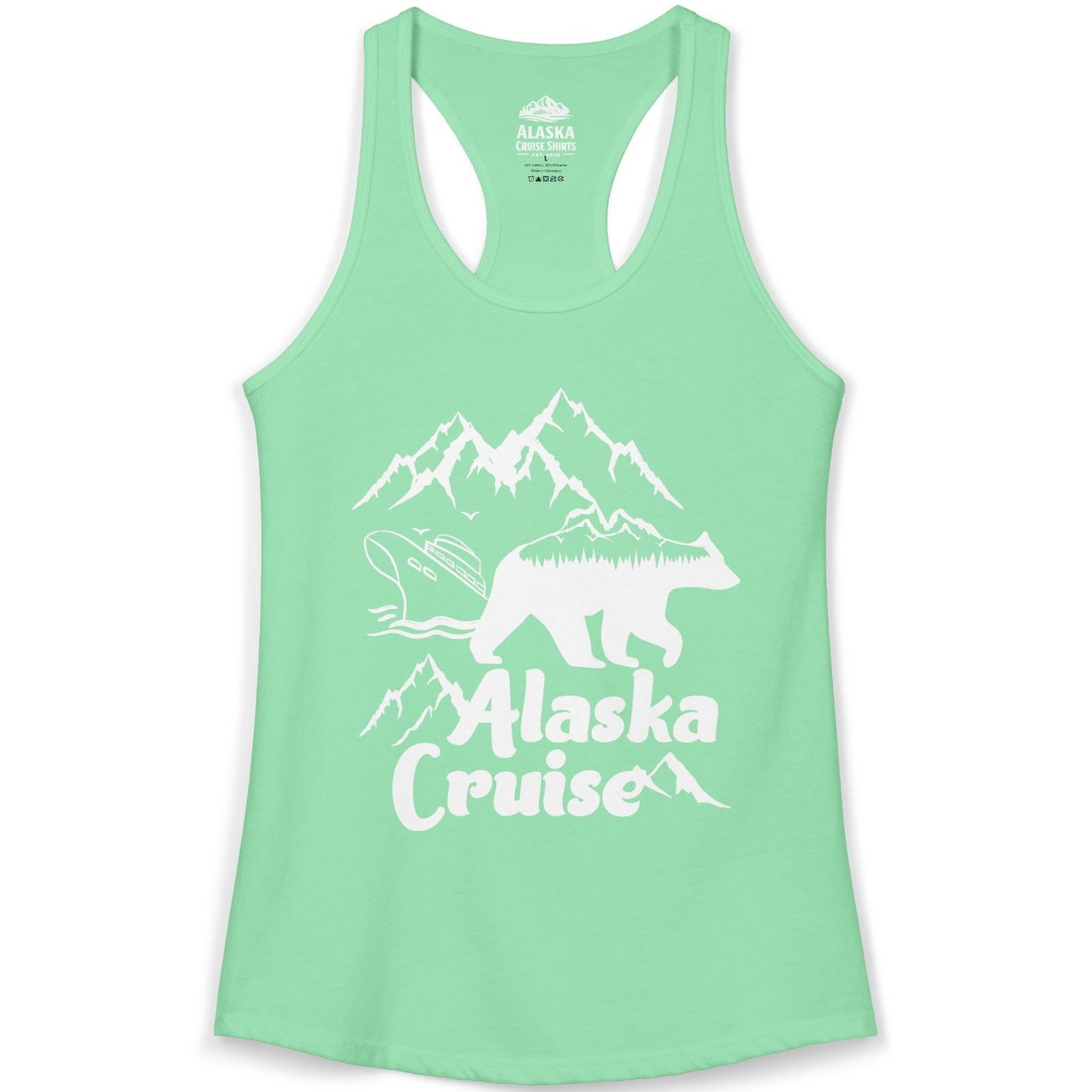 Alaska Cruise Shirt Ladies Tank Top – Solid Mint – Alaska Cruise Shirts