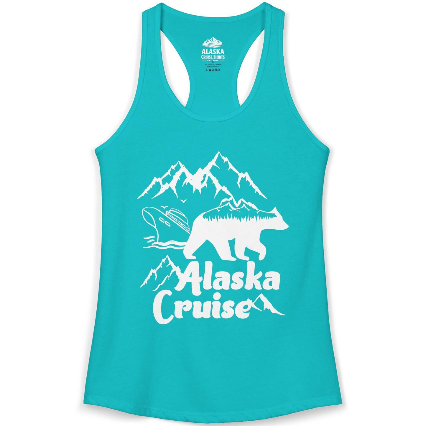 Alaska Cruise Shirt Ladies Tank Top – Tahiti Blue – Alaska Cruise Shirts
