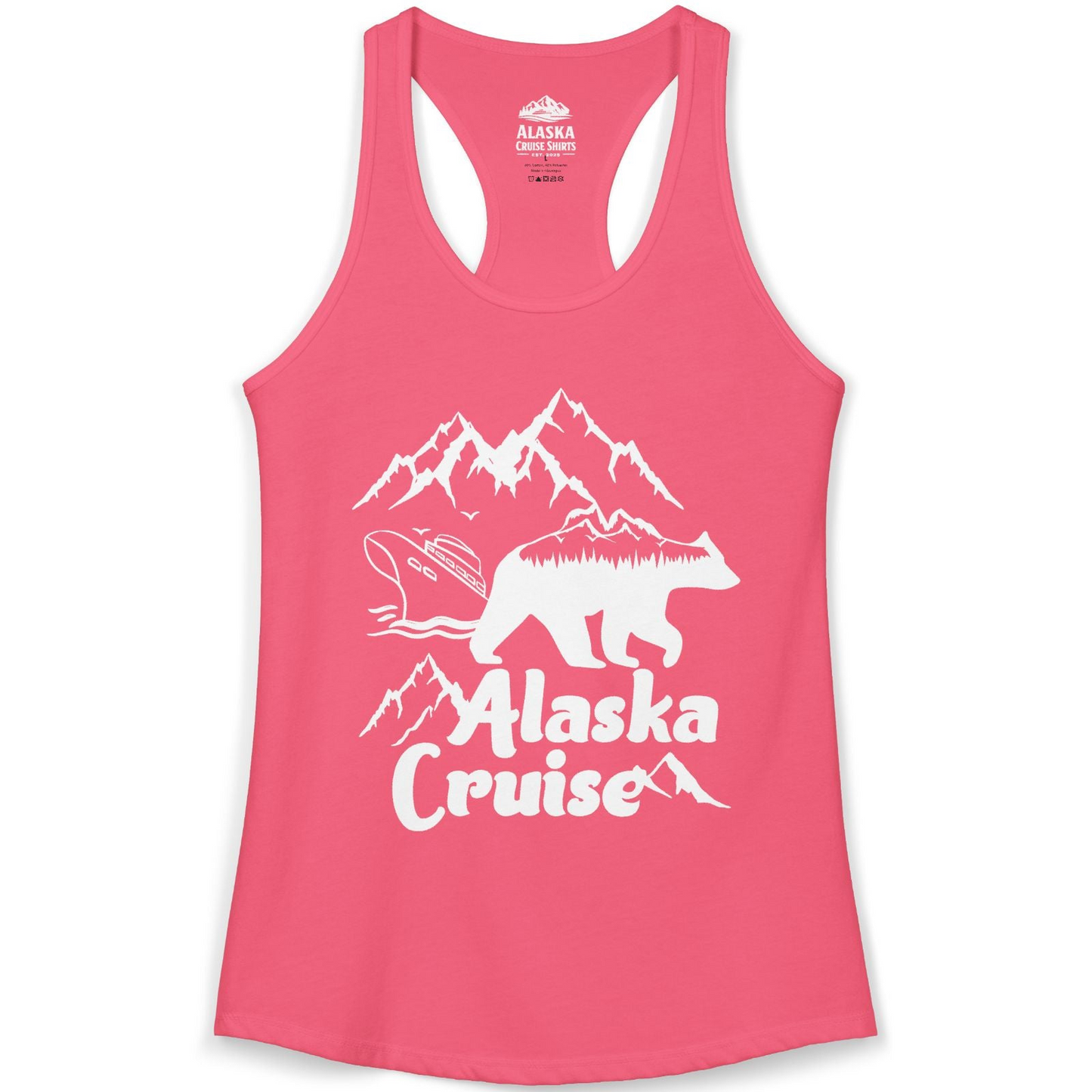 Alaska Cruise Shirt Ladies Tank Top – Hot Pink – Alaska Cruise Shirts