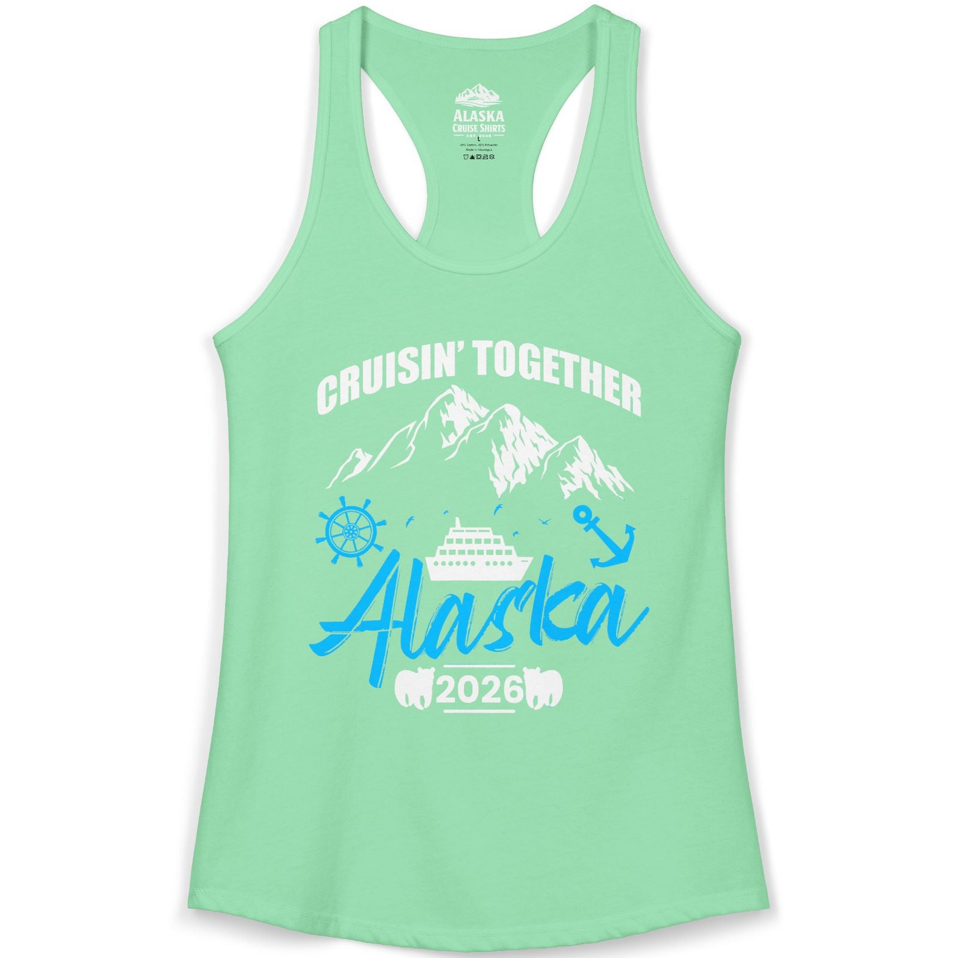 Alaska Cruise Group Adventure Shirt Ladies Tank Top – Solid Mint – Alaska Cruise Shirts