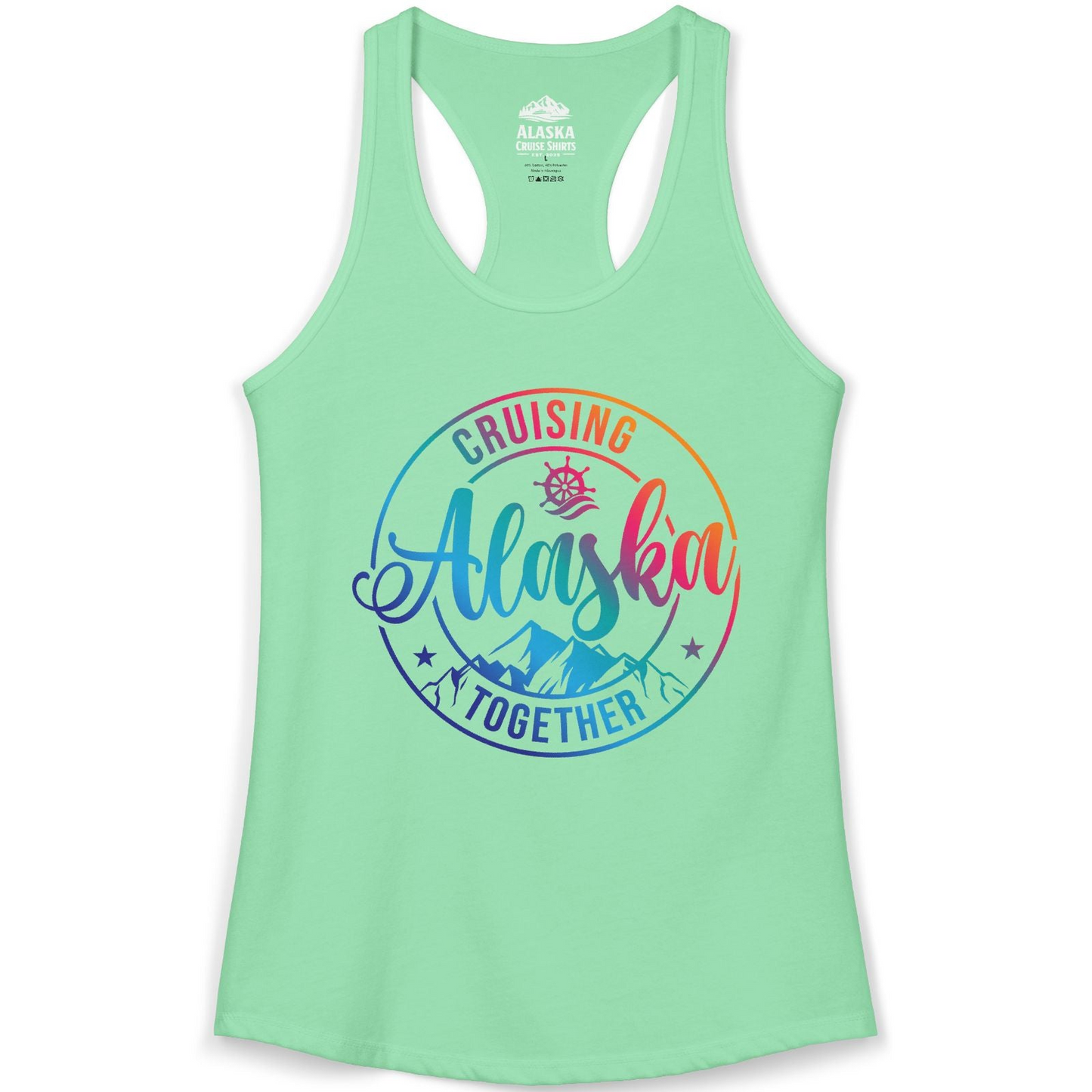 Cruising Alaska Together Shirt Ladies Tank Top – Solid Mint – Alaska Cruise Shirts