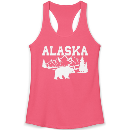 Alaska Bear Shirt Ladies Tank Top – Hot Pink – Alaska Cruise Shirts
