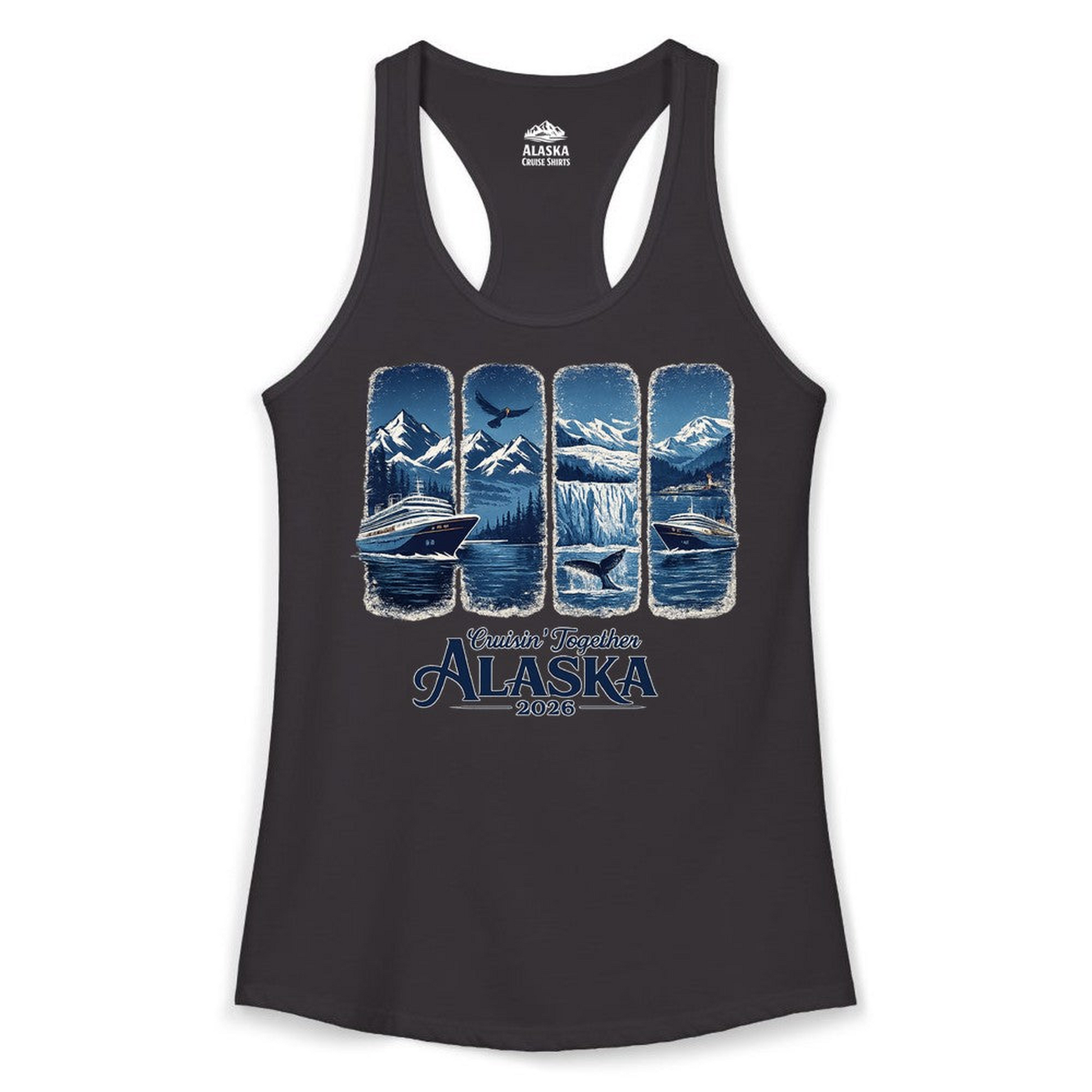 Alaska Cruise Adventure Shirt Ladies Tank Top – Black – Alaska Cruise Shirts