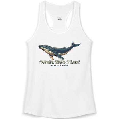 Whale Hello There Alaska Cruise Shirt Ladies Tank Top – White – Alaska Cruise Shirts