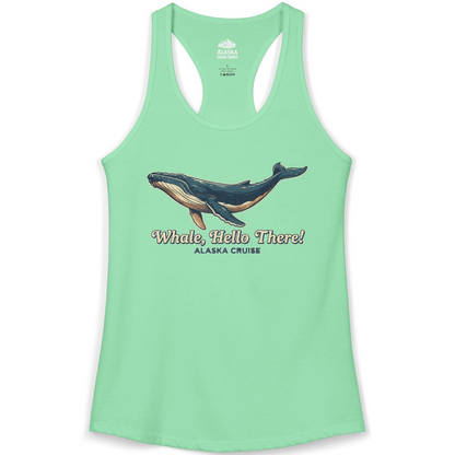 Whale Hello There Alaska Cruise Shirt Ladies Tank Top – Solid Mint – Alaska Cruise Shirts