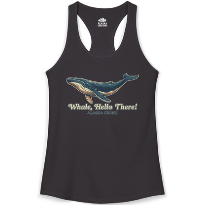 Whale Hello There Alaska Cruise Shirt Ladies Tank Top – Black – Alaska Cruise Shirts