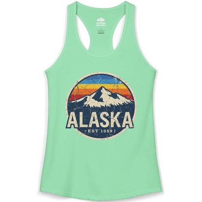Alaska Vintage Shirt Ladies Tank Top – Solid Mint – Alaska Cruise Shirts