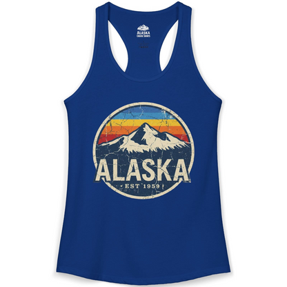 Alaska Vintage Shirt Ladies Tank Top – Solid Royal – Alaska Cruise Shirts