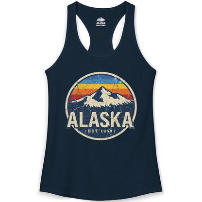 Alaska Vintage Shirt Ladies Tank Top – Solid Midnight Navy – Alaska Cruise Shirts