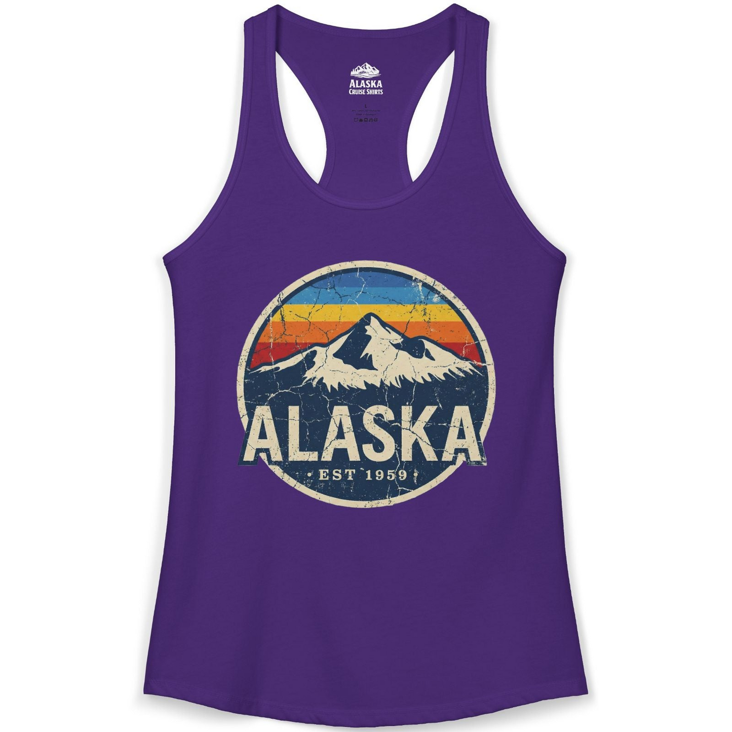 Alaska Vintage Shirt Ladies Tank Top – Solid Purple Rush – Alaska Cruise Shirts