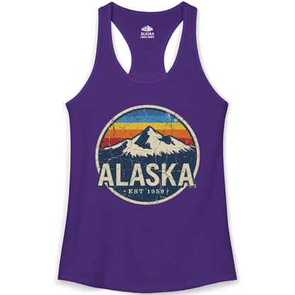 Alaska Vintage Shirt Ladies Tank Top – Solid Purple Rush – Alaska Cruise Shirts