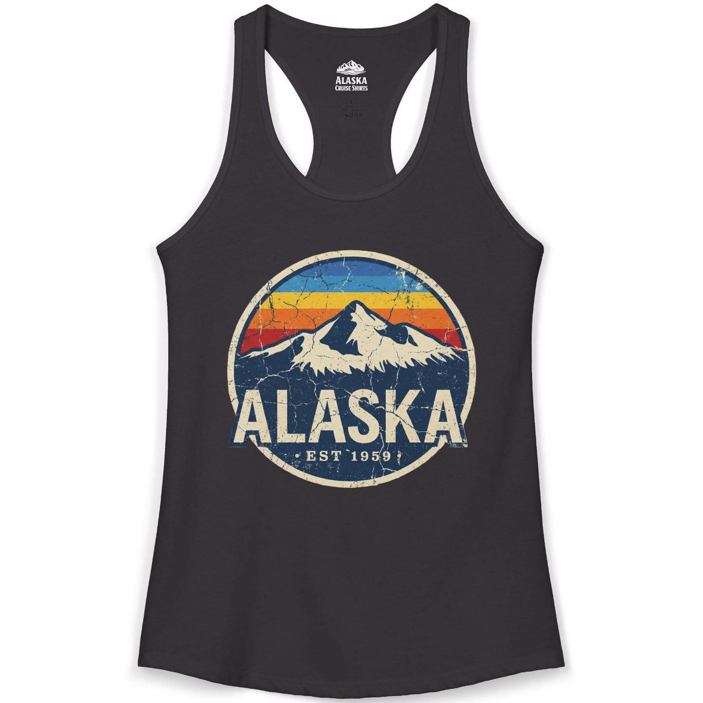 Alaska Vintage Shirt Ladies Tank Top – Black – Alaska Cruise Shirts