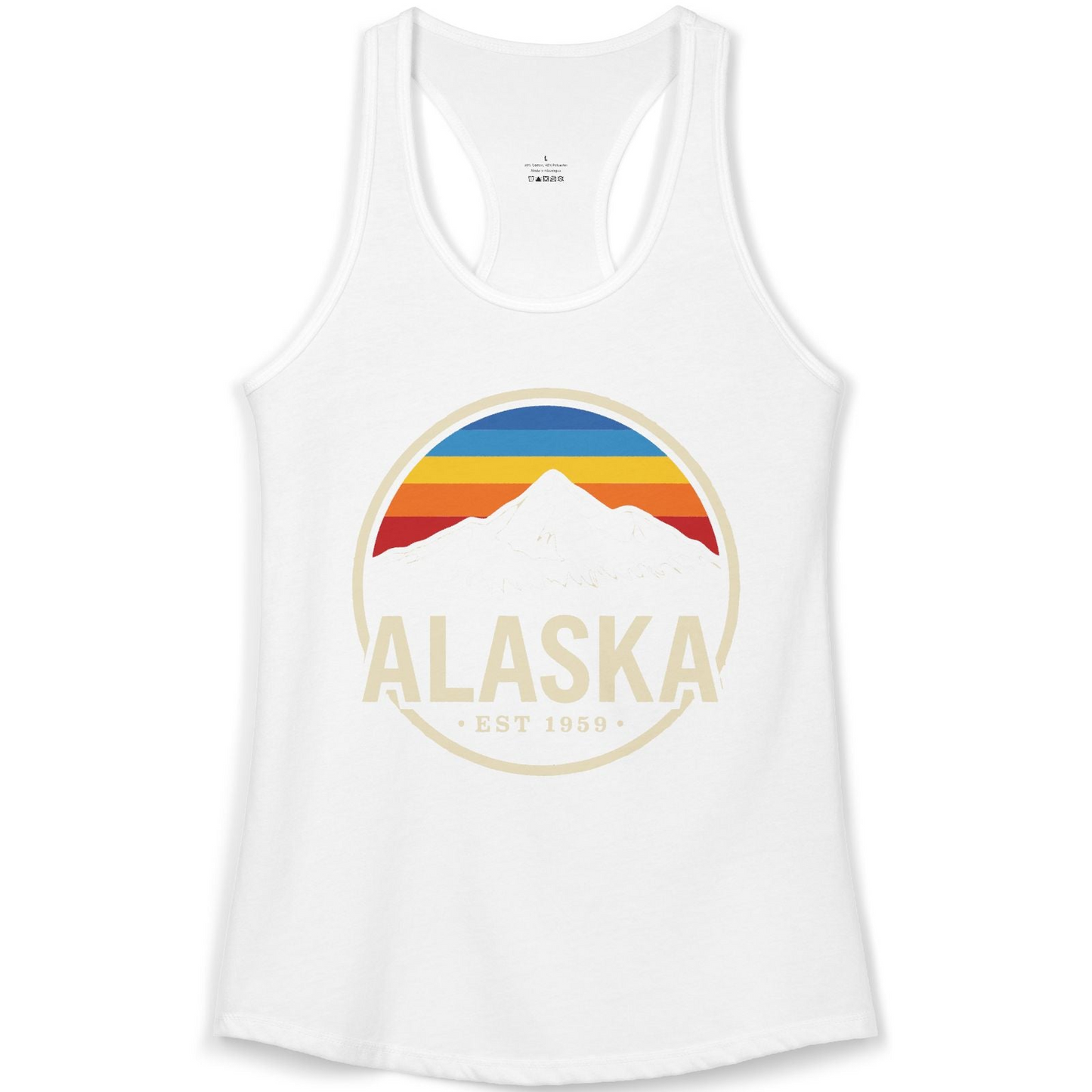 Alaska Vintage Mountain Sunset Shirt Ladies Tank Top – White – Alaska Cruise Shirts