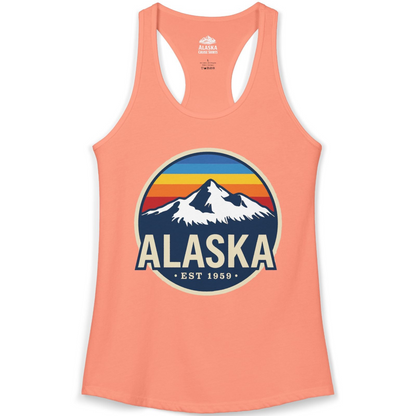 Alaska Vintage Shirt Ladies Tank Top – Solid Light Orange – Alaska Cruise Shirts