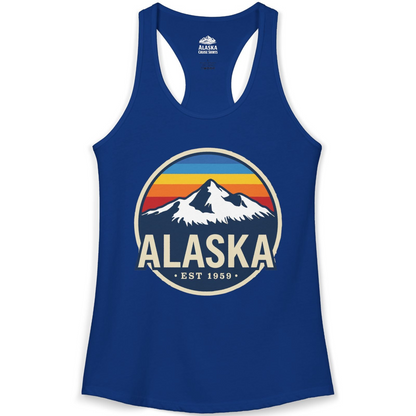 Alaska Vintage Shirt Ladies Tank Top – Solid Royal – Alaska Cruise Shirts