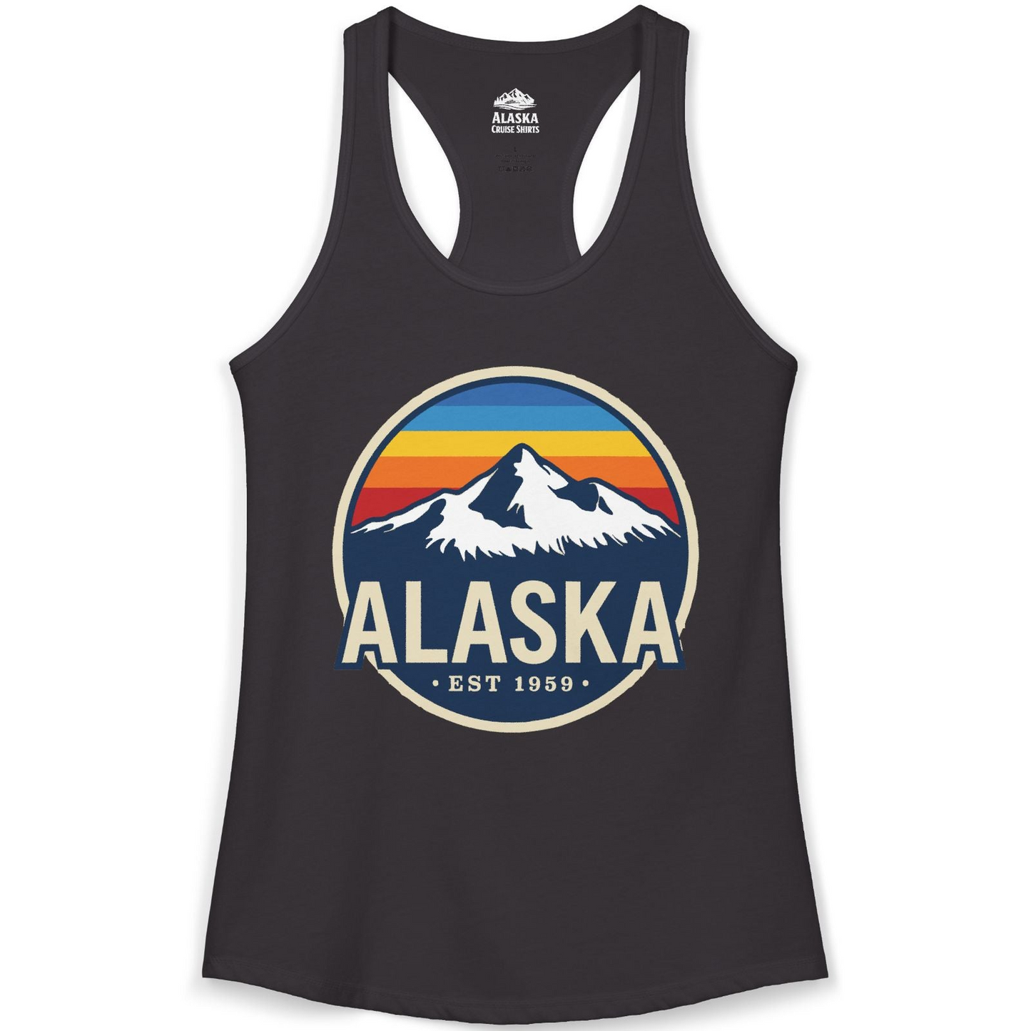 Alaska Vintage Shirt Ladies Tank Top – Black – Alaska Cruise Shirts