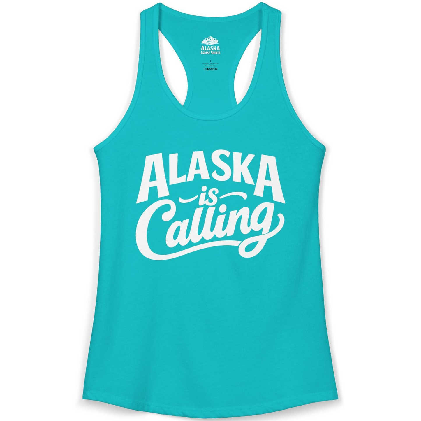 Alaska Is Calling Shirt Ladies Tank Top – Tahiti Blue – Alaska Cruise Shirts