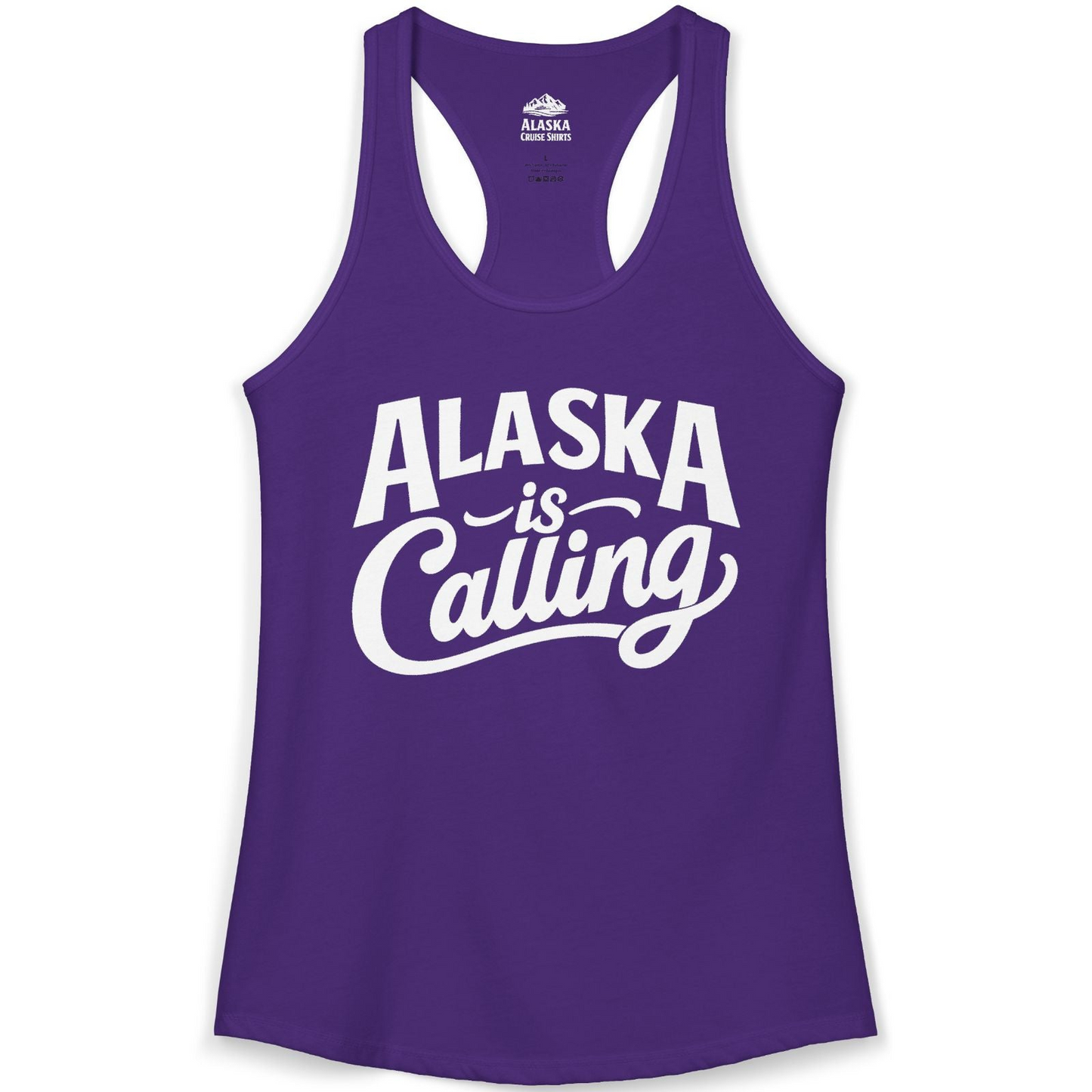 Alaska Is Calling Shirt Ladies Tank Top – Solid Purple Rush – Alaska Cruise Shirts