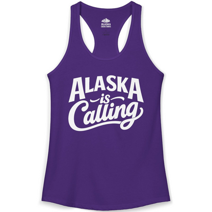 Alaska Is Calling Shirt Ladies Tank Top – Solid Purple Rush – Alaska Cruise Shirts