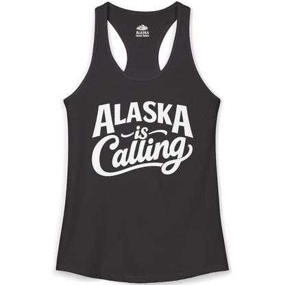 Alaska Is Calling Shirt Ladies Tank Top – Black – Alaska Cruise Shirts
