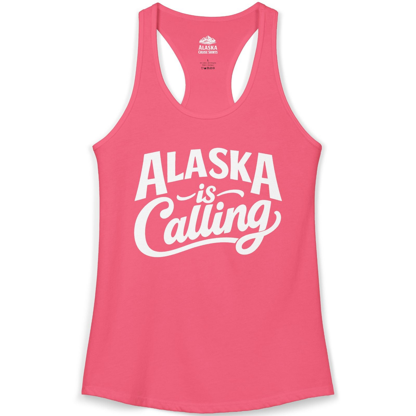 Alaska Is Calling Shirt Ladies Tank Top – Hot Pink – Alaska Cruise Shirts