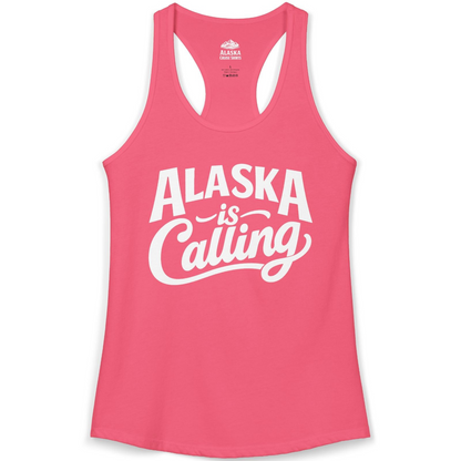 Alaska Is Calling Shirt Ladies Tank Top – Hot Pink – Alaska Cruise Shirts