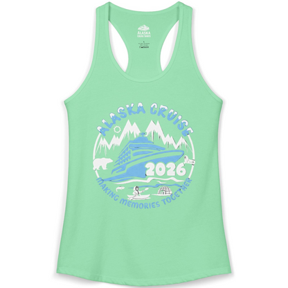 Alaska Cruise 2026 Adventure Shirt Ladies Tank Top – Solid Mint – Alaska Cruise Shirts