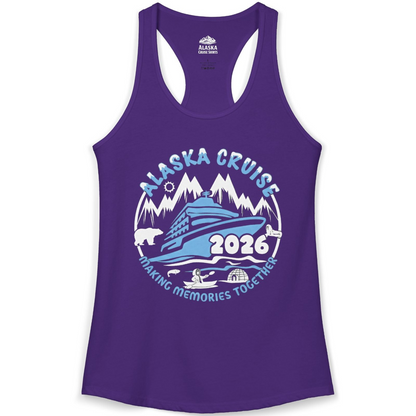 Alaska Cruise 2026 Adventure Shirt Ladies Tank Top – Solid Purple Rush – Alaska Cruise Shirts
