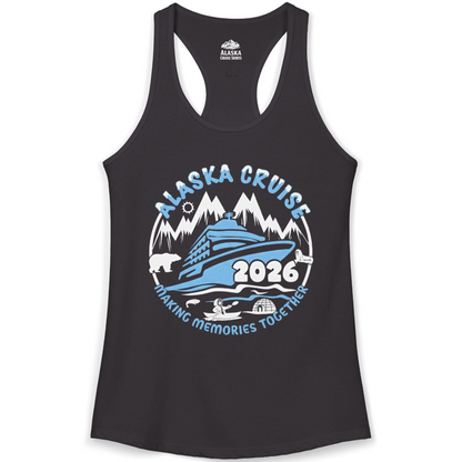 Alaska Cruise 2026 Adventure Shirt Ladies Tank Top – Black – Alaska Cruise Shirts
