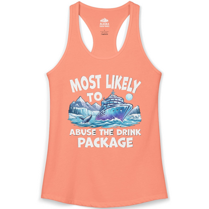 Funny Alaska Cruise Shirt Ladies Tank Top – Solid Light Orange – Alaska Cruise Shirts