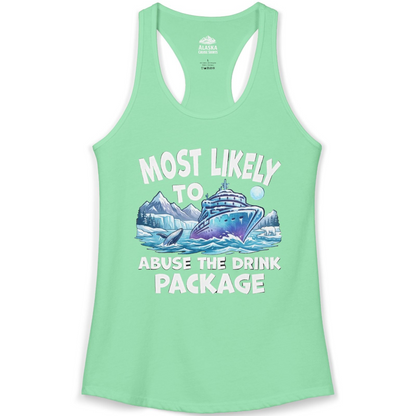 Funny Alaska Cruise Shirt Ladies Tank Top – Solid Mint – Alaska Cruise Shirts