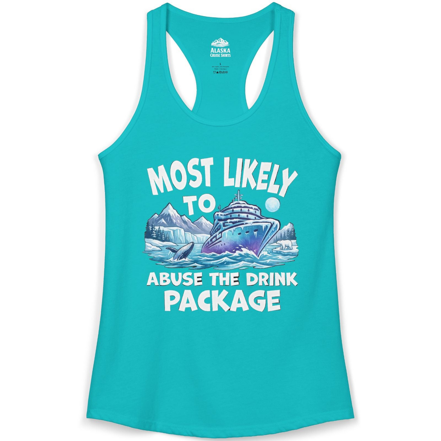 Funny Alaska Cruise Shirt Ladies Tank Top – Tahiti Blue – Alaska Cruise Shirts