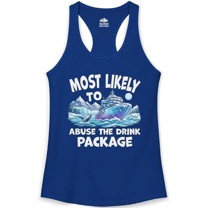 Funny Alaska Cruise Shirt Ladies Tank Top – Solid Royal – Alaska Cruise Shirts