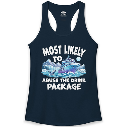Funny Alaska Cruise Shirt Ladies Tank Top – Solid Midnight Navy – Alaska Cruise Shirts