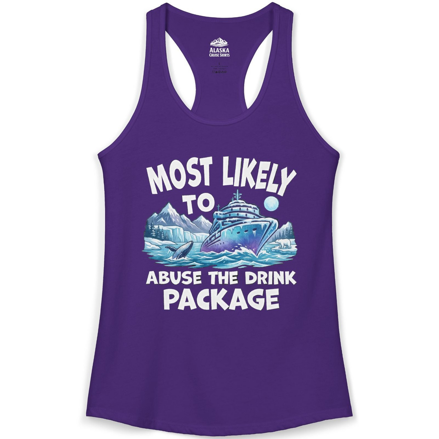 Funny Alaska Cruise Shirt Ladies Tank Top – Solid Purple Rush – Alaska Cruise Shirts